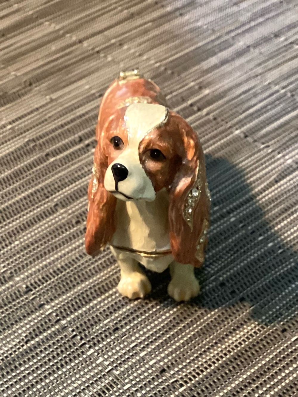 Kingspoint Cavalier King Charles Bejeweled perky dog trinket box